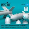 RESKIT RS72-0564 EGBU-15 (BLU-109 warhead) bombs (2 pcs) with AN/AXQ-14 data link pod (1 pcs) (3D Printed) 1/72